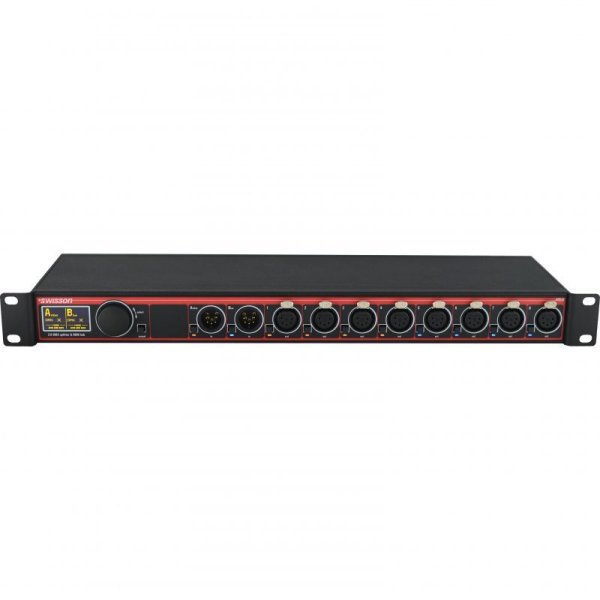 XPD-28-5R 10 40 10: 2in:8out, ラックマウントタイプ DMX and RDM splitter, 5-pin XLR