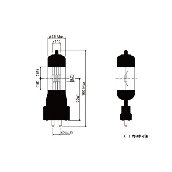 画像1: 松村 ハロゲン電球 JP 100V 500W C/M/GYX9.5 (1)