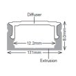 画像2: City Theatrical Diffuser for Low Profile Extrusion, 2m（シティシアトリカル） (2)