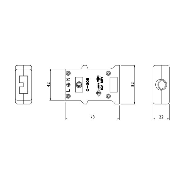 画像1: 松村 C型20Aコネクタ（C-20B／黒） (1)