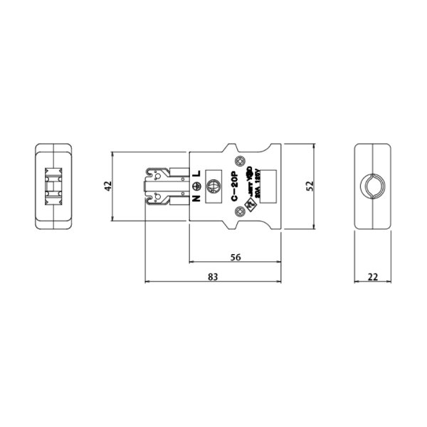 画像1: 松村 C型20Aプラグ（C-20P-W／白） (1)