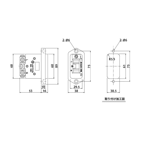 画像1: 松村 C型30Aコンセント（C-30C-W／白） (1)