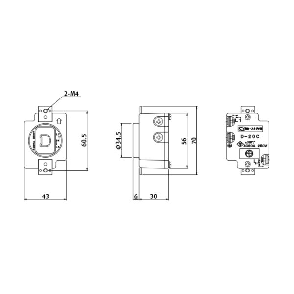 画像1: 松村 D型コンセント（D-20C） (1)