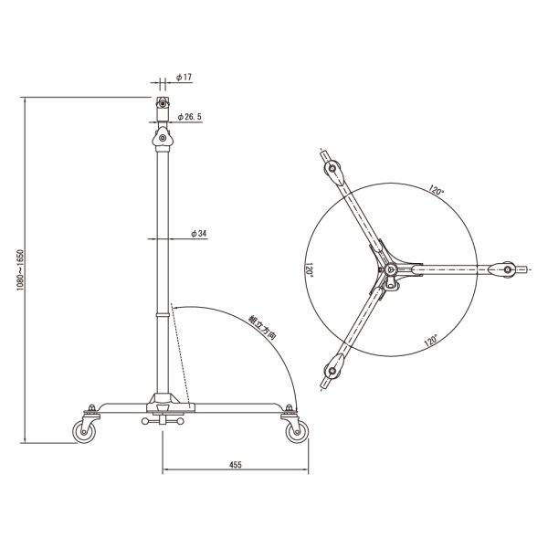 画像2: 松村 キャスター付きスタンド SB-3N (2)