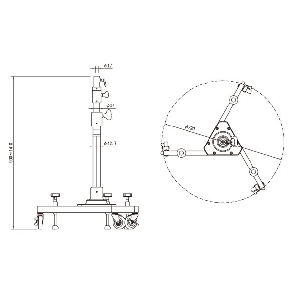 画像2: 松村 キャスター付きスタンド SB-6 (2)