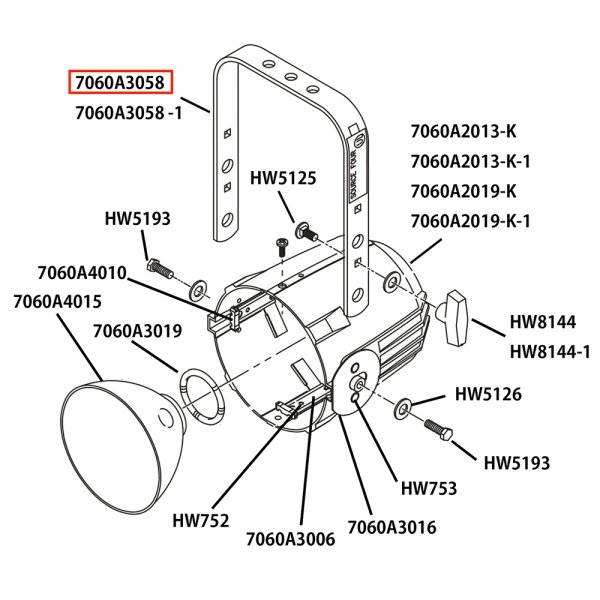 画像4: ETC Source 4 リフレクタ パーツ Bracket, Yoke, Black（黒灯体用） (4)