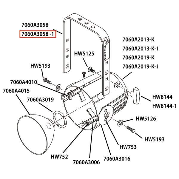 画像1: ETC Source 4 リフレクタ パーツ Bracket, Yoke, White（白灯体用） (1)