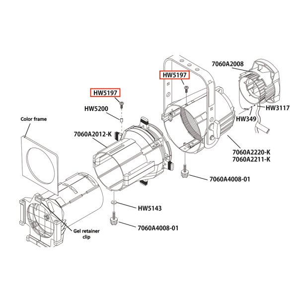 画像8: ETC Source 4 灯体前 パーツ Screw, PH, 1/4-20 x 5/8”, black zinc (8)