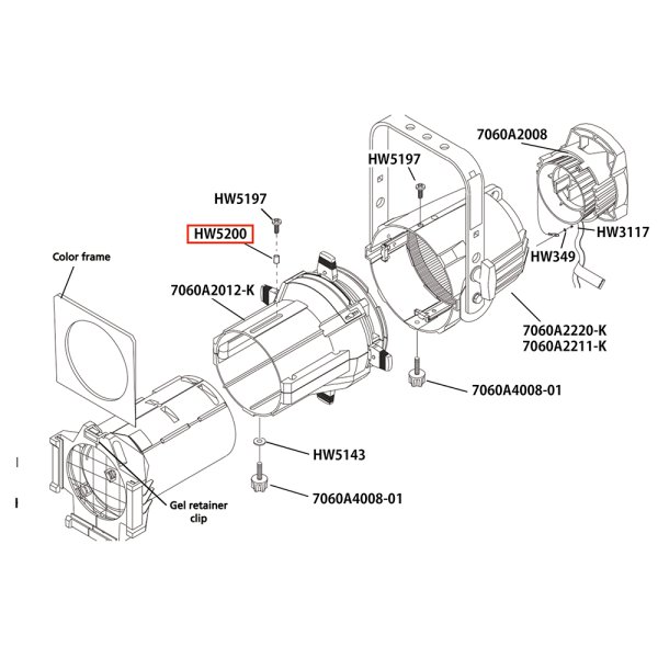画像7: ETC Source4 灯体前 パーツ Washer, SH, .253 x .281 x .438, black zinc (7)