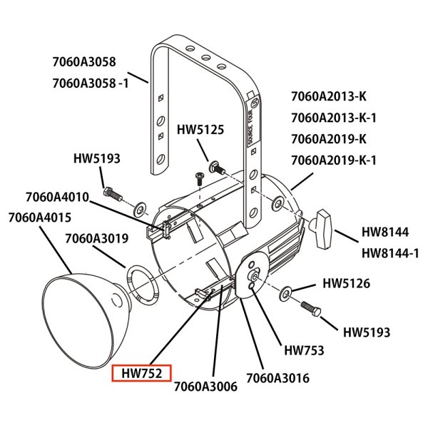 画像4: ETC Source 4 リフレクタ パーツ Rivet, machine, 3/16 x 31, oval head, black zinc (4)