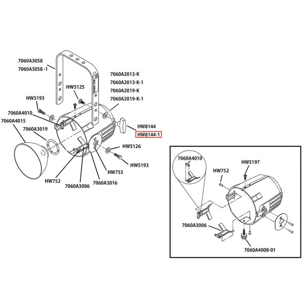 画像7: ETC Source 4 リフレクタ パーツ Handle, yoke, knob, 5/16-15, White（白灯体用） (7)