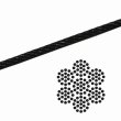 画像1: ワイヤロープ・黒・5.0mm幅 x 75m(長さ) (1)