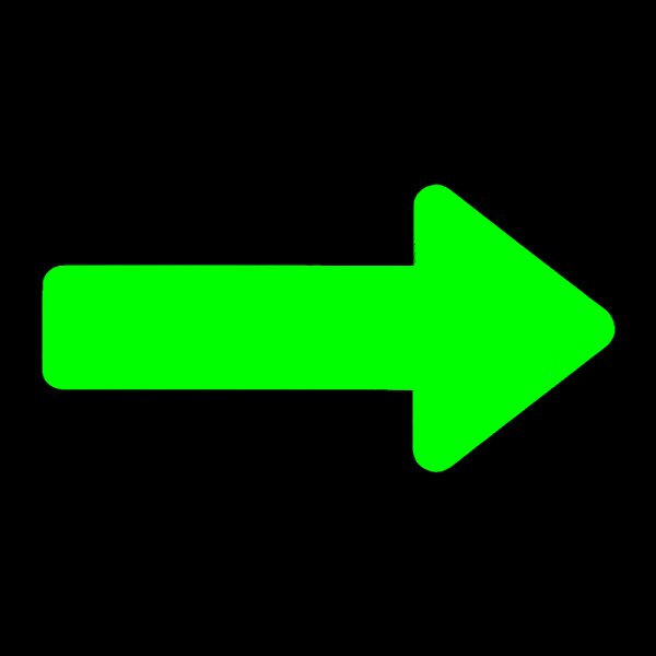 画像2: カット蓄光テープ 矢印「→」 (2)