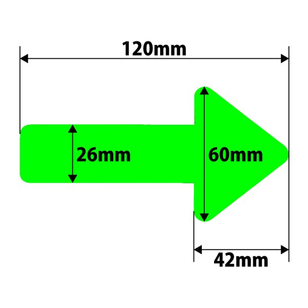 画像3: カット蓄光テープ 矢印「→」 (3)