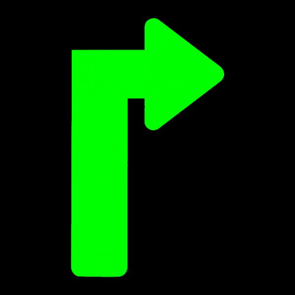 画像2: カット蓄光テープ 右矢印「↑」 (2)