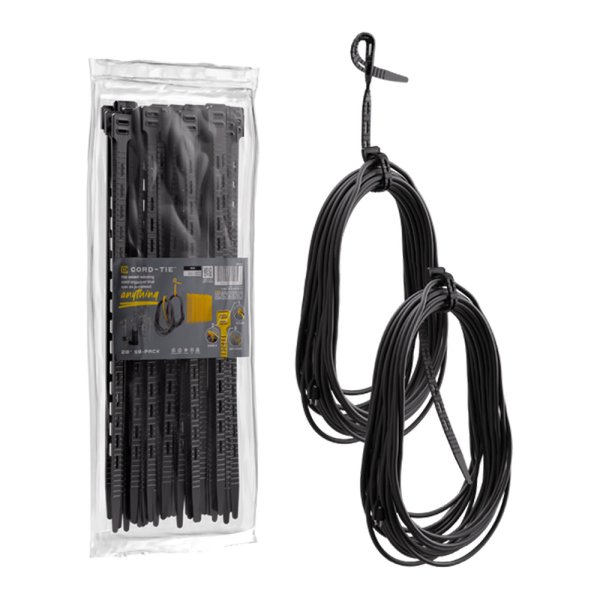 画像1: Cord-Tie 20" BLACK [長さ／500mm] 50本パック (1)