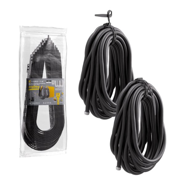 画像1: Cord-Tie 32" BLACK [長さ／810mm] 25本パック (1)