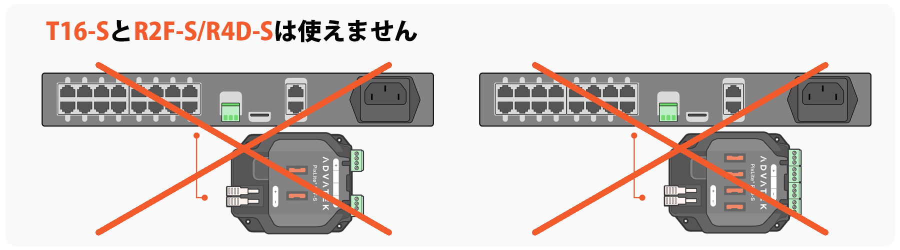 T16SとR2FS、R4DSは使えません