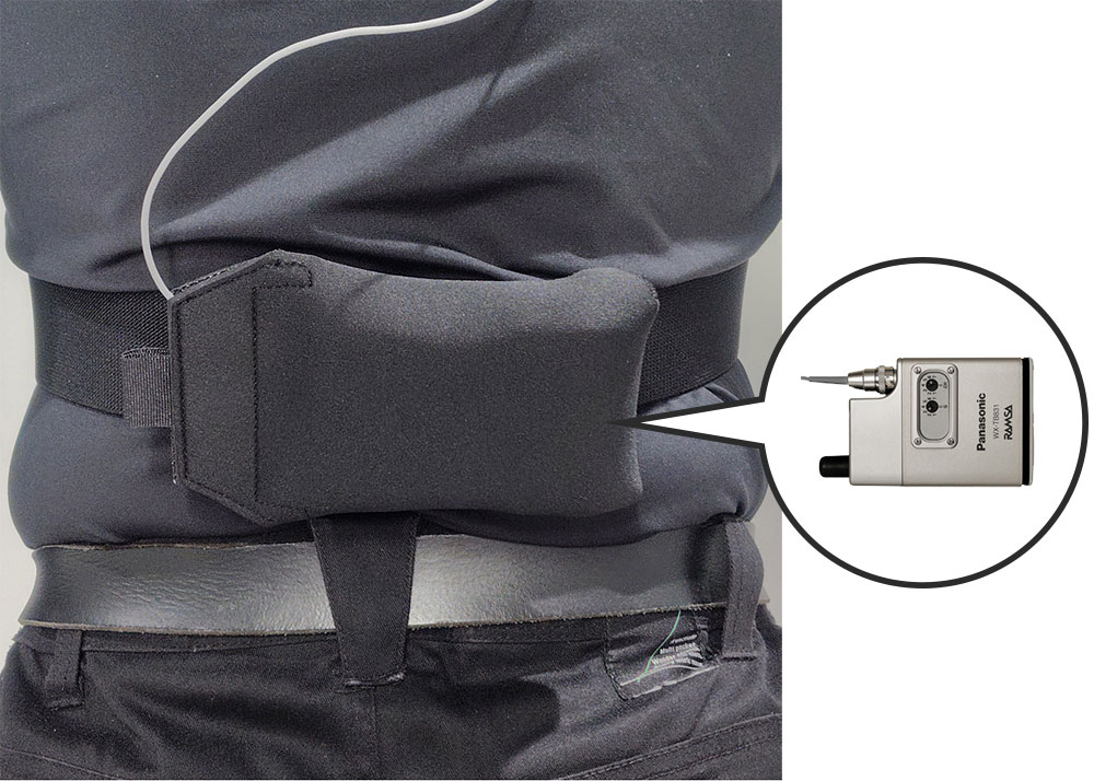 Panasonic WX-TB831 横位置で装着した様子