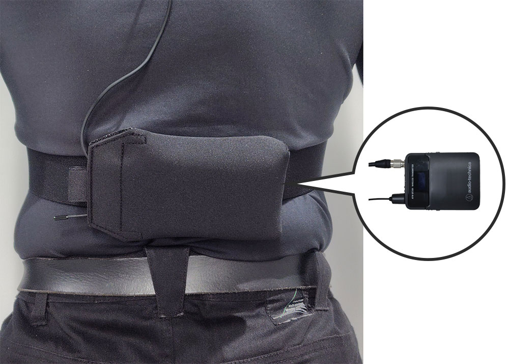 Audio Technica ATW-DT3101 横位置で装着した様子