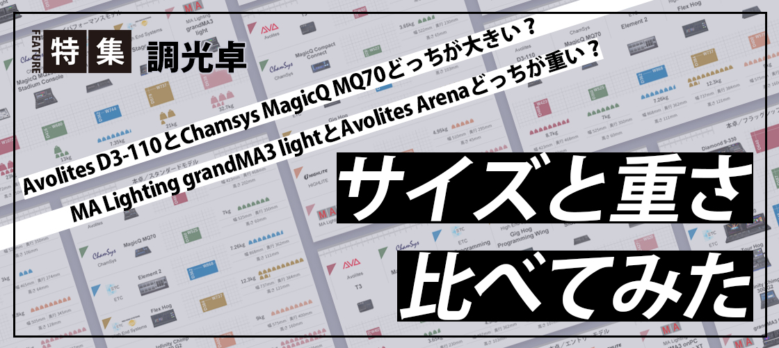 調光卓のサイズと重さ、比べてみた!